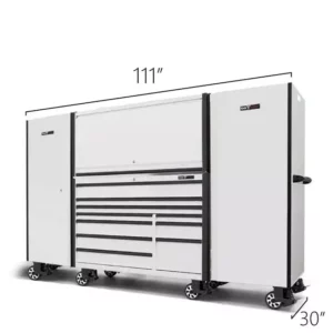 Tool Vault Elite 55" x 30" 10 Drawer Tool Cabinet w/ Hutch and 2 Side Lockers